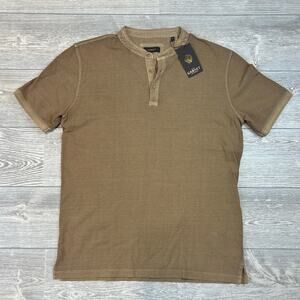 NWT Garnet Men's Large Tan 100% Cotton Henley Shirt